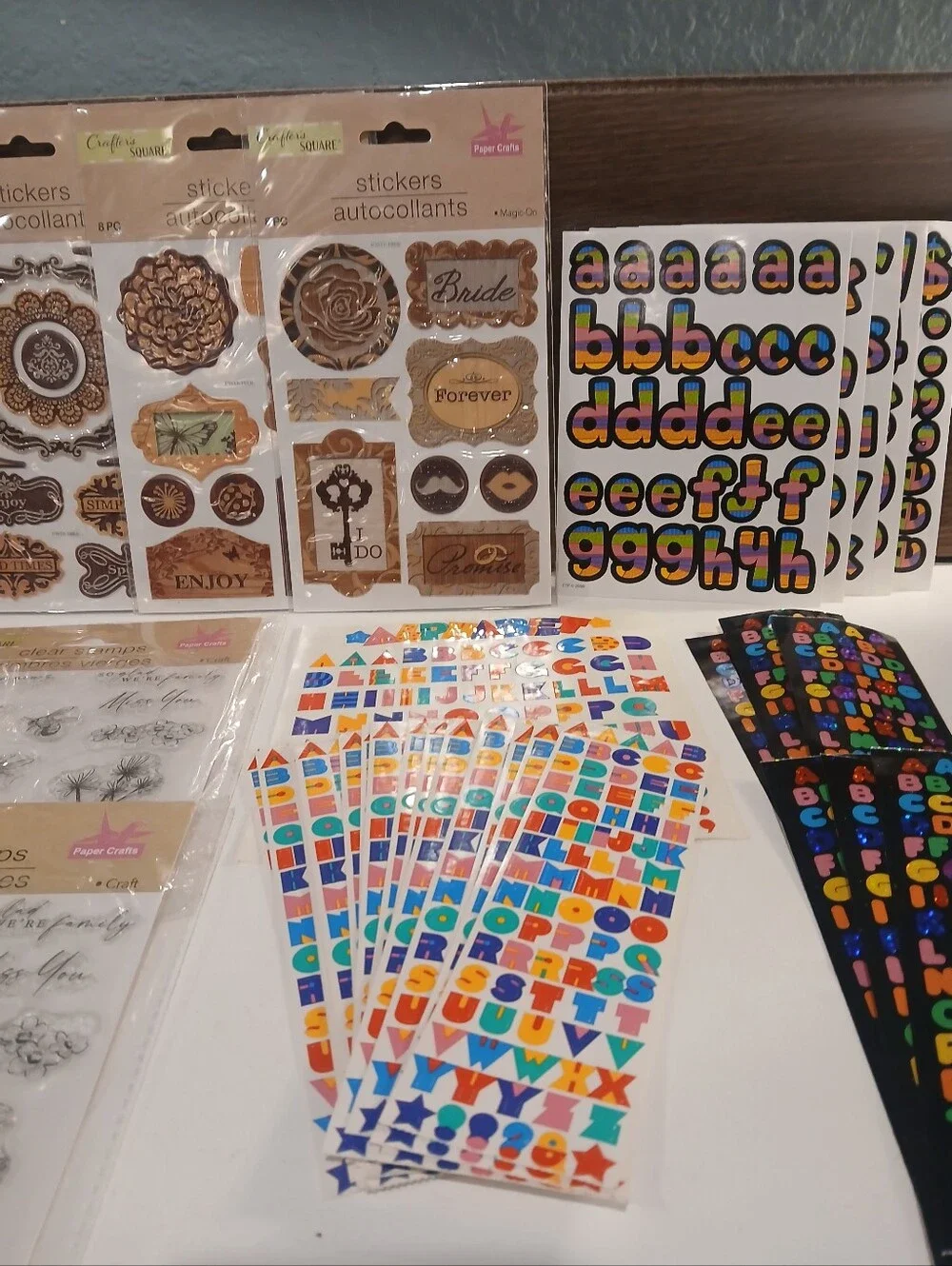 Lot of 48 Assorted Craft Stickers & Scrapbooking Bundle - Multicolor
